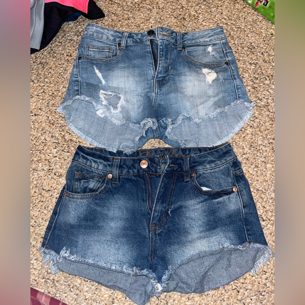jean shorts bundle! one light, one dark wash in size 3/4!